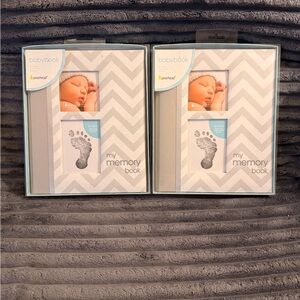 Pearhead Baby Memory Book w/ Clean-Touch Ink Pad Footprint Kit NEW Set of 2